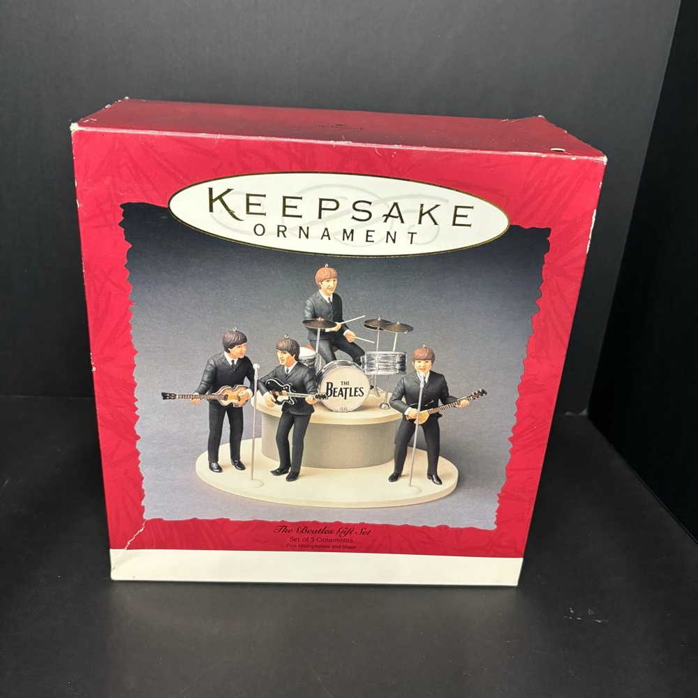 Vintage 1994 The Beatles Hallmark Christmas Ornaments Set of 5 Ornaments